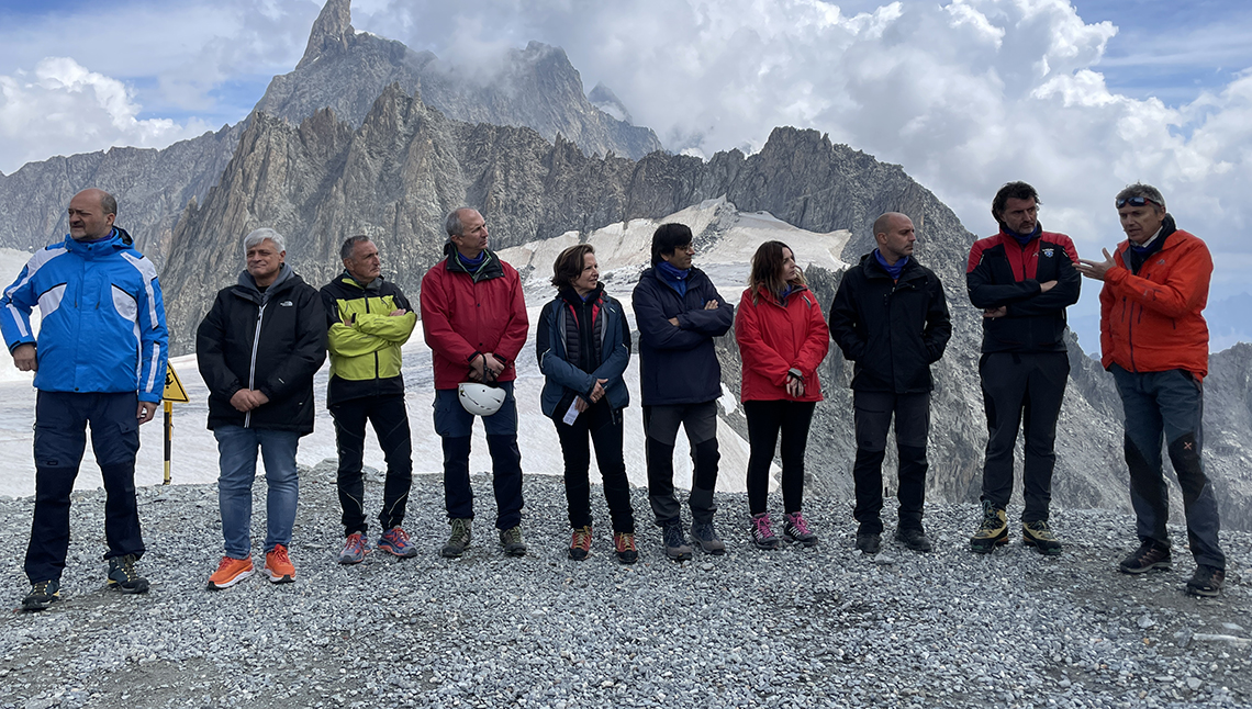 I partecipanti alla spedizione delle Università italiane sul Monte Bianco