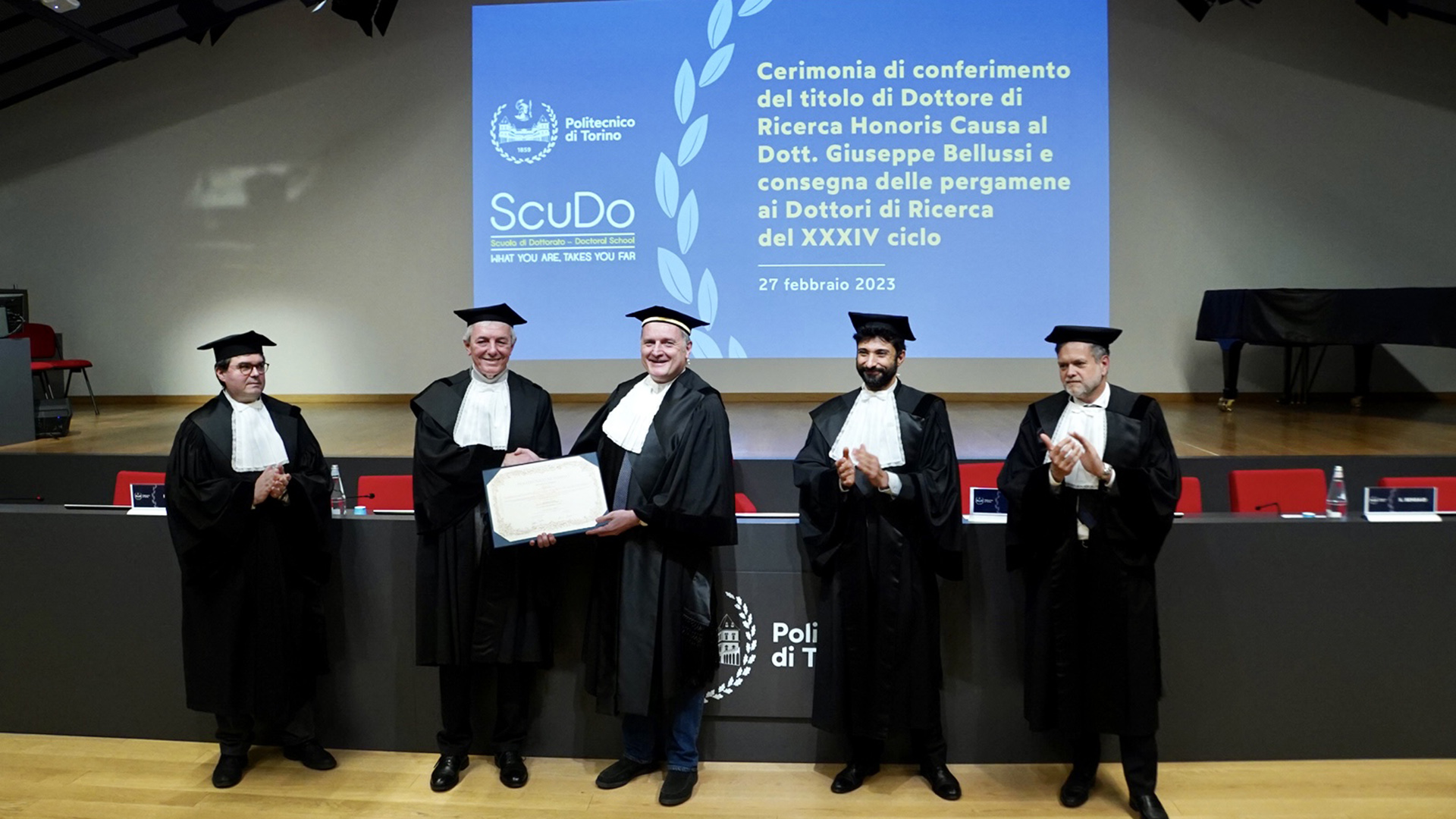 Conferimento del Dottorato ad honorem a Giuseppe Bellussi