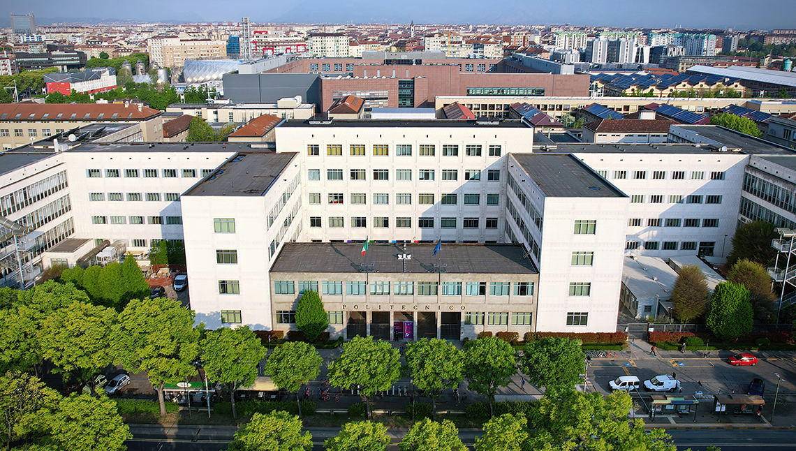 La sede centrale del Politecnico di Torino vista dall'alto