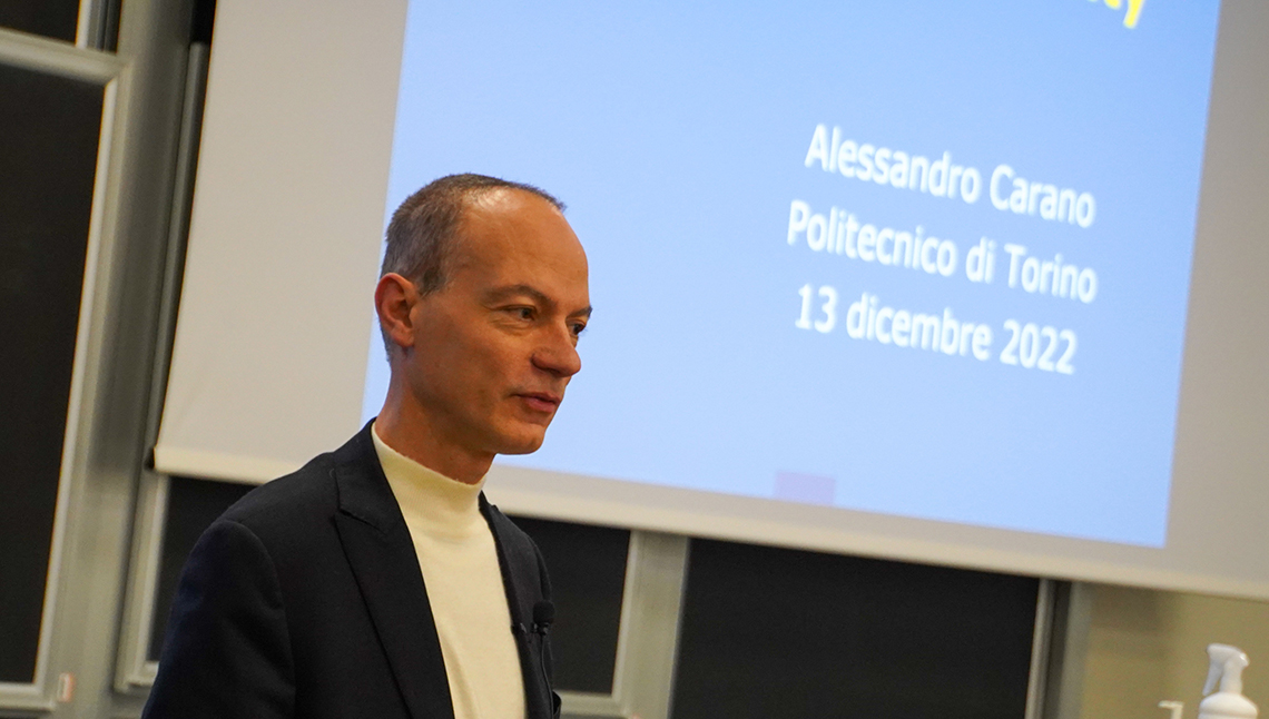 Alessandro Carano parla agli studenti del Politecnico