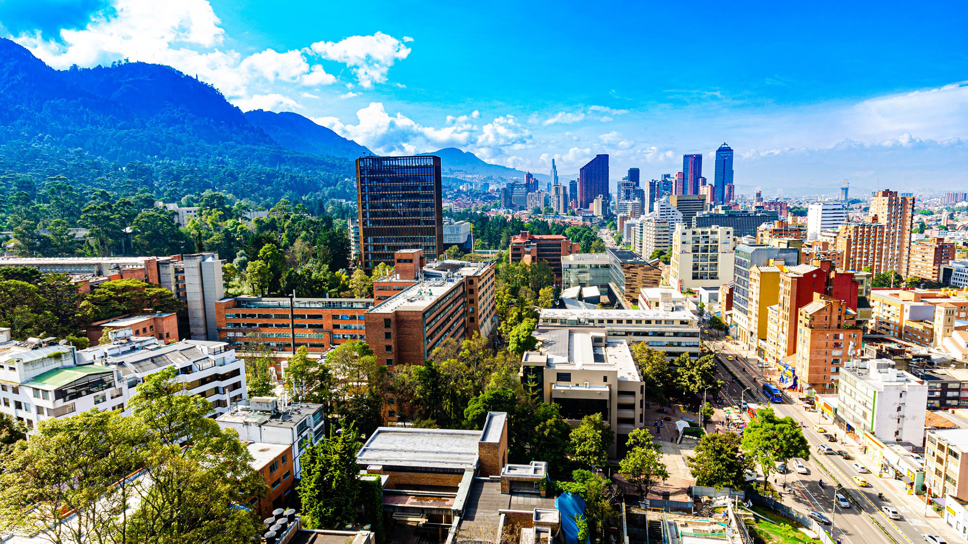 Foto dell'università di Bogotà dall'alto