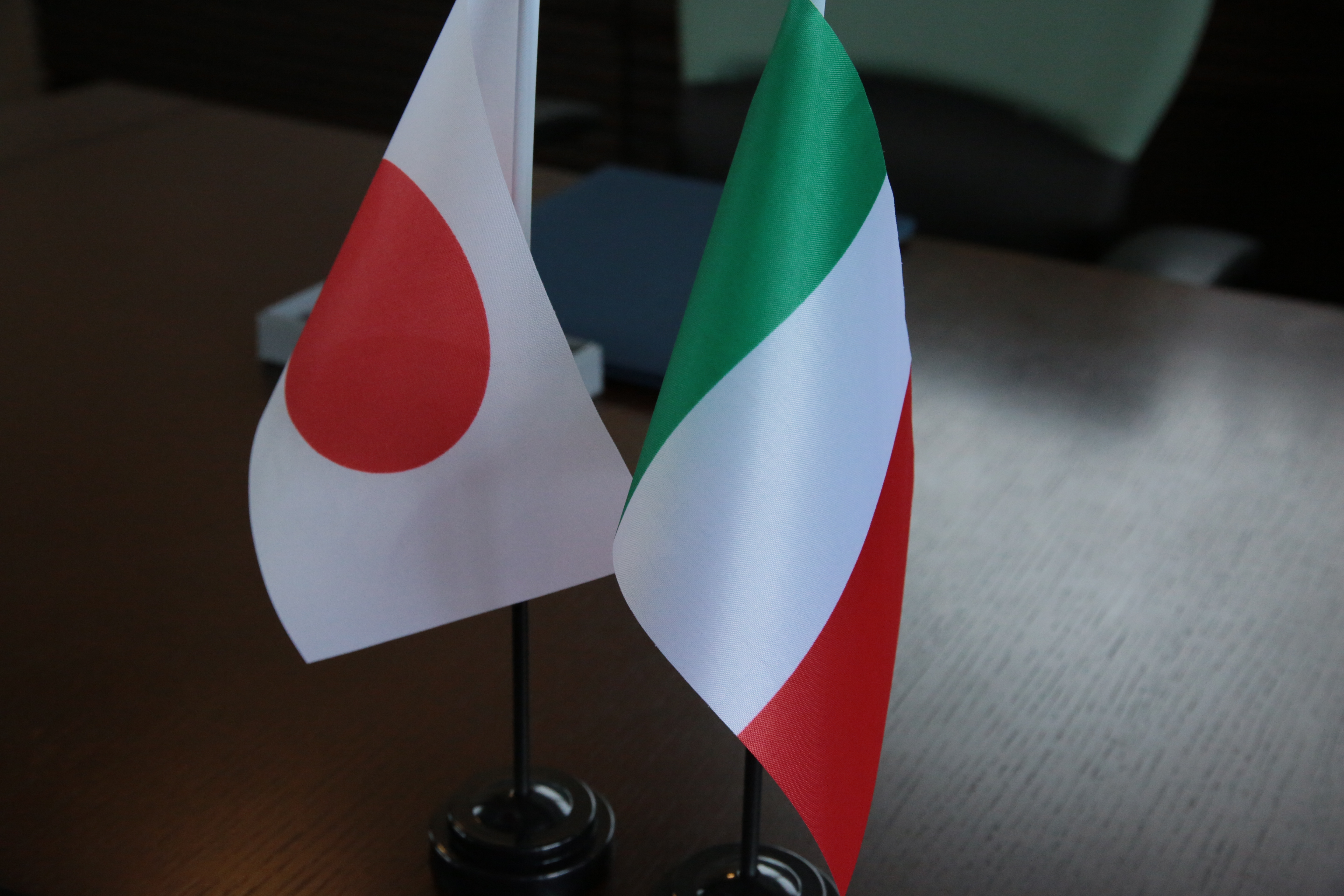 Bandiere Giappone e Italia