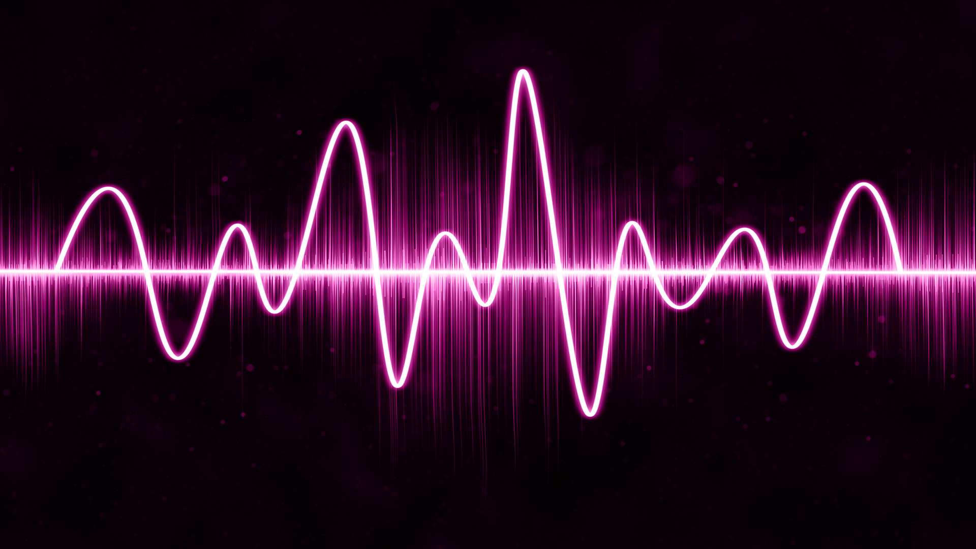 Elaborazione grafica di onde sonore di colore rosa
