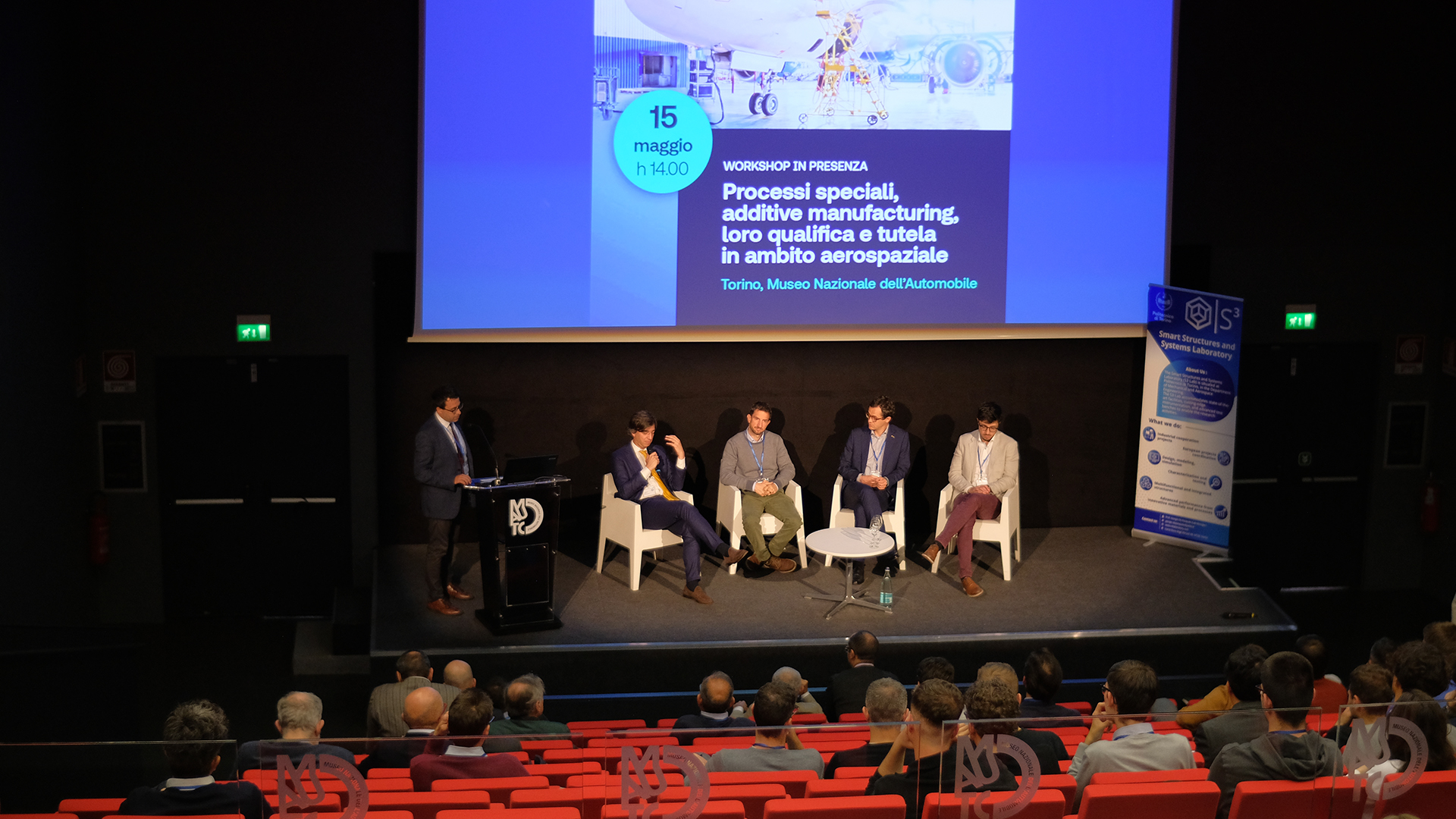 Foto dell'evento di presentazione all'auditorium del Mauto di Torino