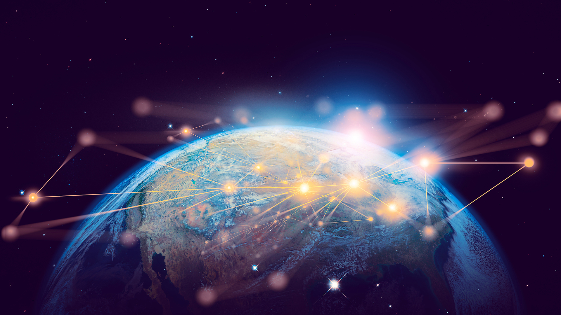 Elaborazione grafica di satelliti intorno alla Terra