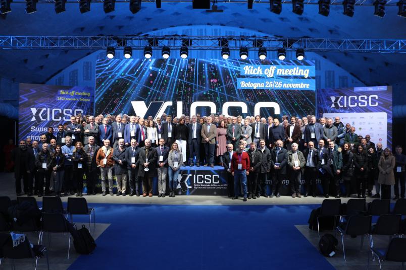 Foto di gruppo al kickoff meeting del nuovo centro di supercalcolo ICSC
