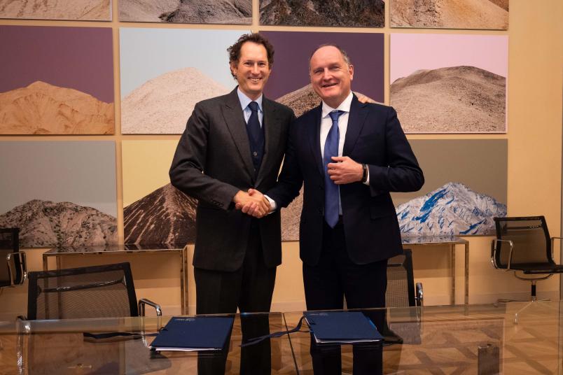 Il Presidente di Stellantis John Elkann e il Rettore del Politecnico Guido Saracco