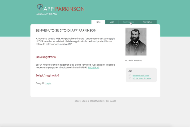 Screenshot app Parkinson