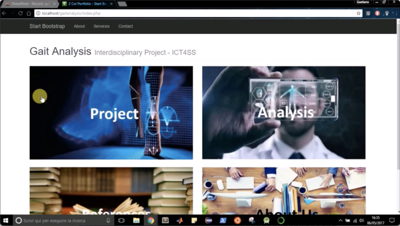 Screenshot gait analysis project