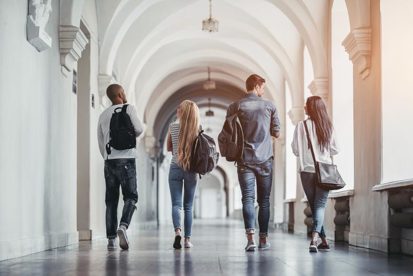 Students walking