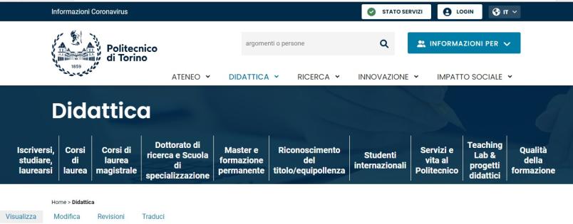 Homepage della didattica