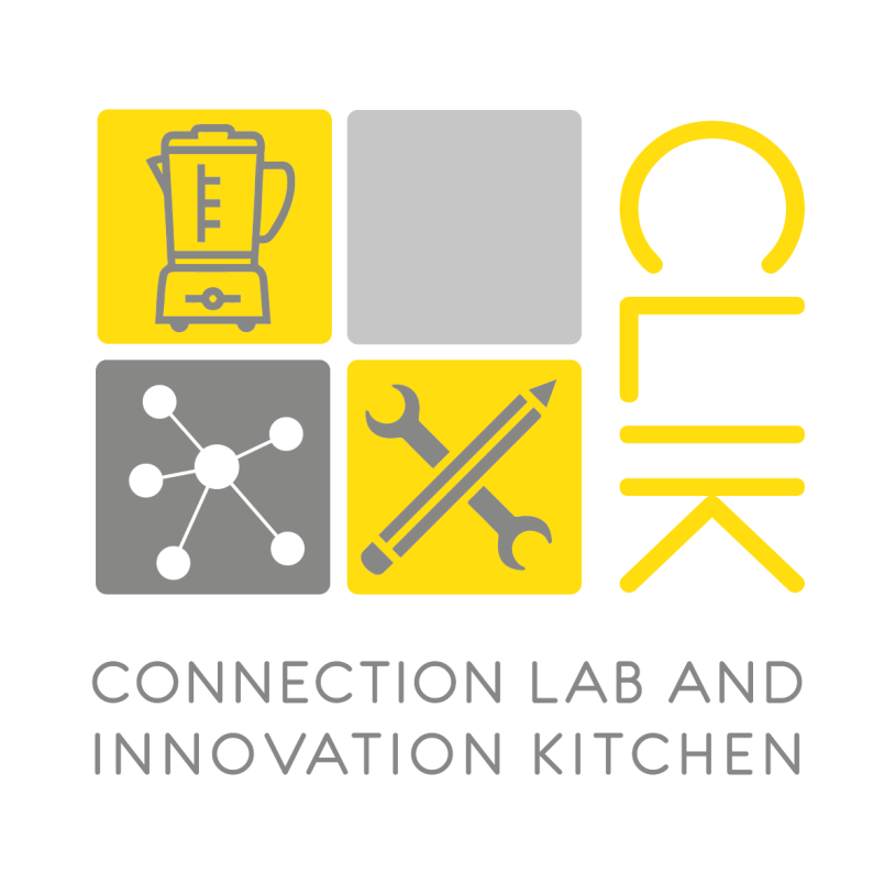 Logo del CLIK con elaborazione grafica gialla e grigia