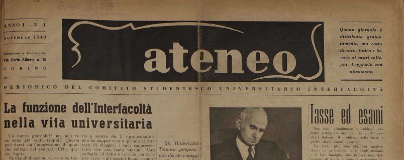 Foto della testata della storica rivista Ateneo