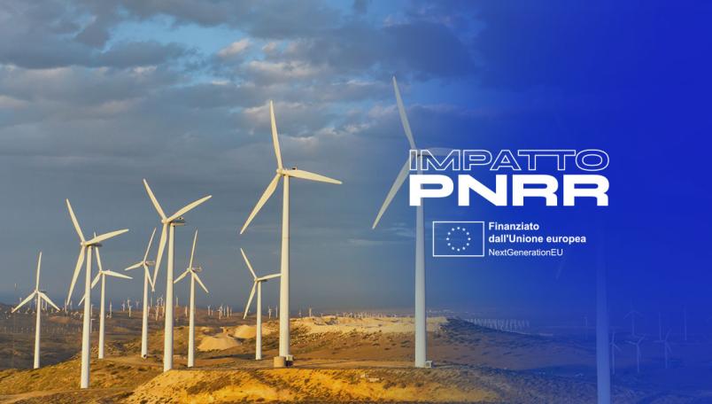 pale eoliche con grafica pnrr