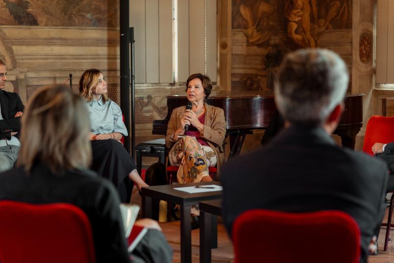 La Presidente della RUS Patrizia Lombardi nel corso dell'incontro