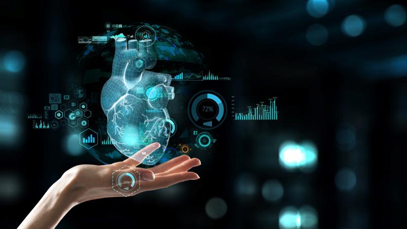 Hologram of a heart being held analysed