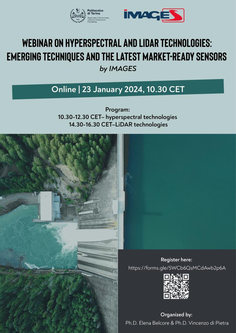 Locandina del webinar on hyperspectral and LiDAR technologies: emerging techniques and the latest market-ready sensors by IMAGES
