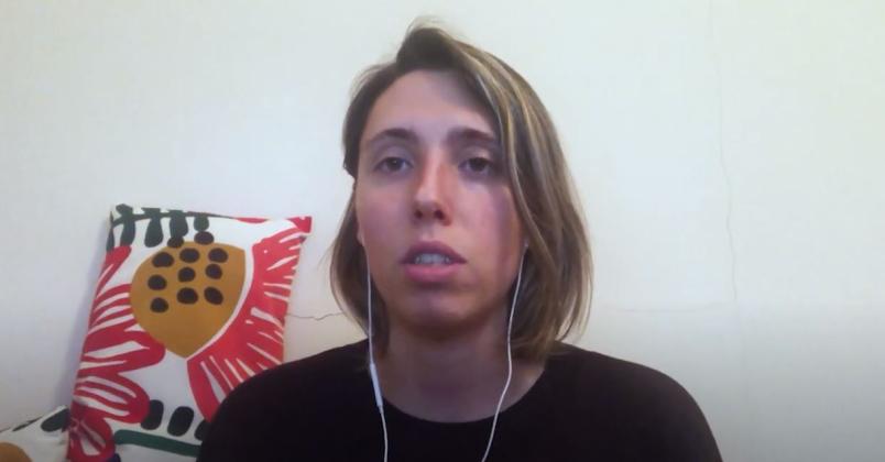 Primo piano dell'intervistata a Lorenza Cornaglia