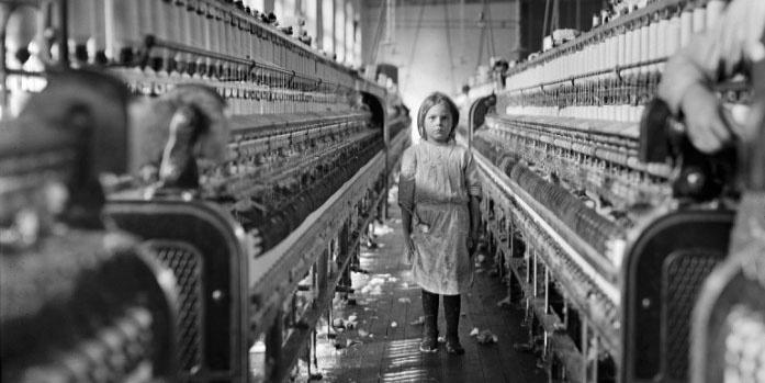 bambina in fabbrica XIX secolo