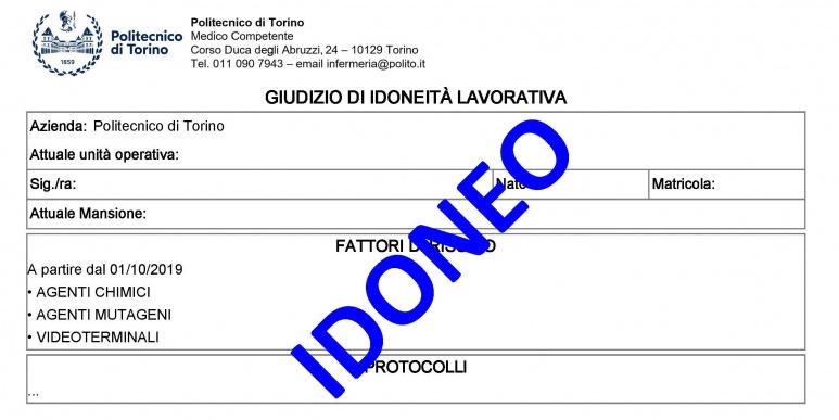 facsimile modulo di sorveglianza sanitaria