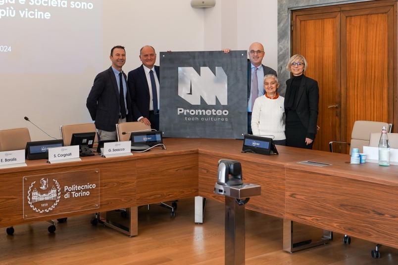 From the left: Stefano Corgnati, Guido Saracco, Stefano Sacchi, Elena Baralis and Silvia Barbero