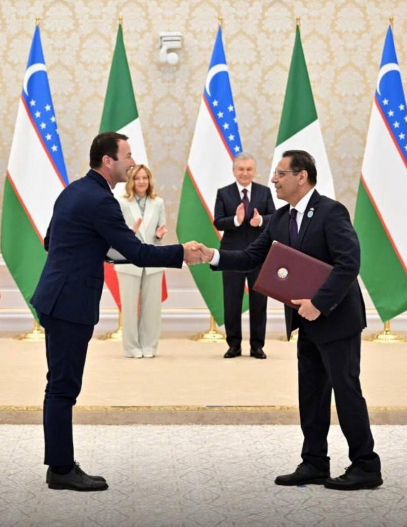 Rector Corgnati and Minister Sharipov