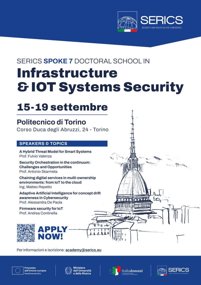 Locandina SERICS Spoke 7 Doctoral School