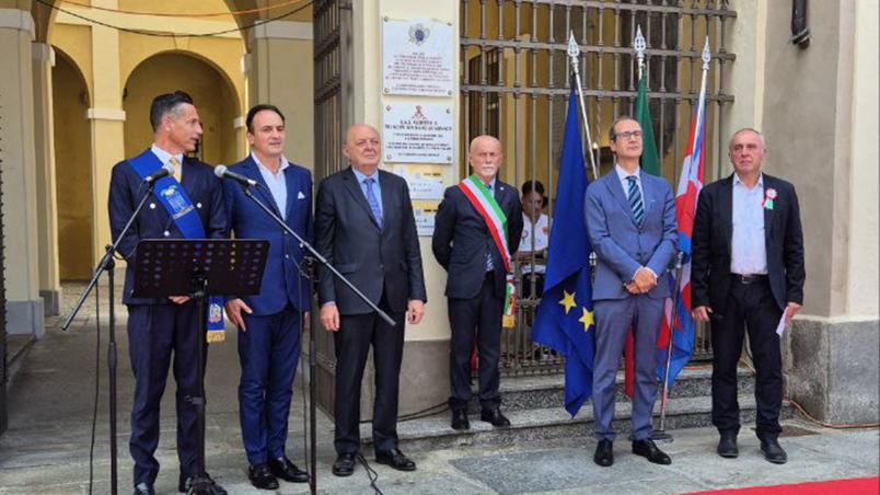 Lo svelamento della targa per Galileo Ferraris