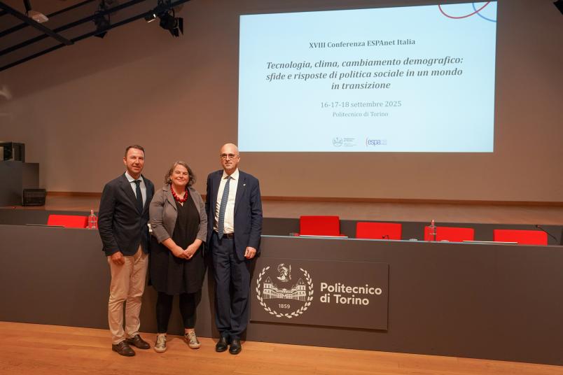 Il Rettore Corgnati e il Vicerettore Sacchi con Judith Kirton-Darling