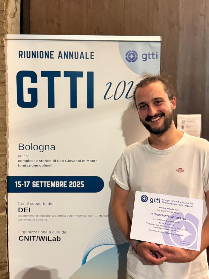 Francesco Fiorina con il "Francesco Carassa Award"