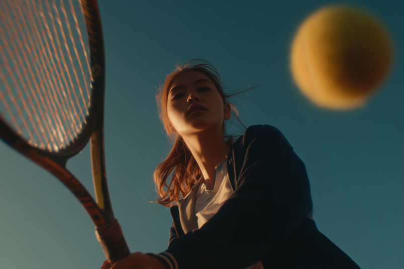 studentessa gioca a tennis