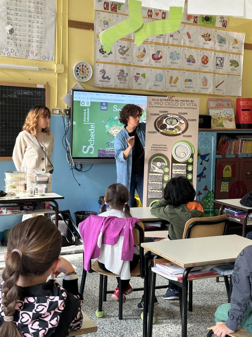Foto di una delle attività portate nelle scuole elementari