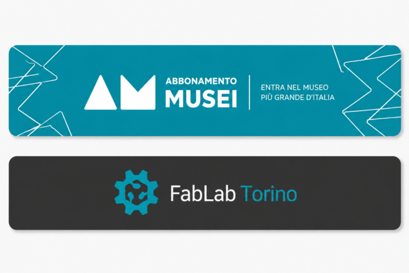 logo tessera abbonamento musei e tessera fablab