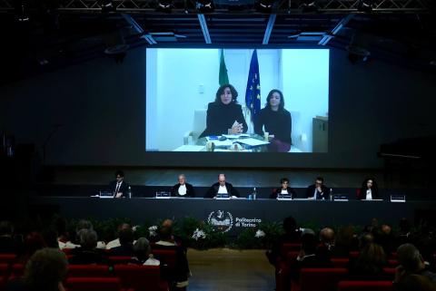 Il Ministro Bernini collegata da remoto all'inaugurazione