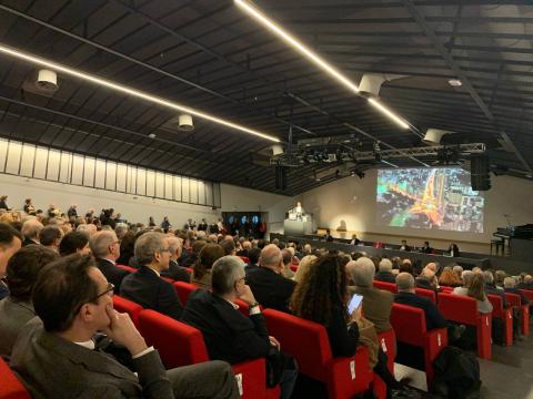 Il pubblico in aula magna durante l'inaugurazione