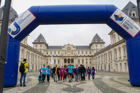 Partenza della cammi-corsa dal Castello del Valentino