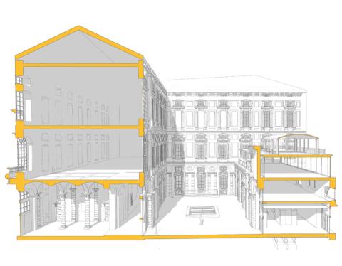 Spaccato assonometrico Collegio dei Nobili