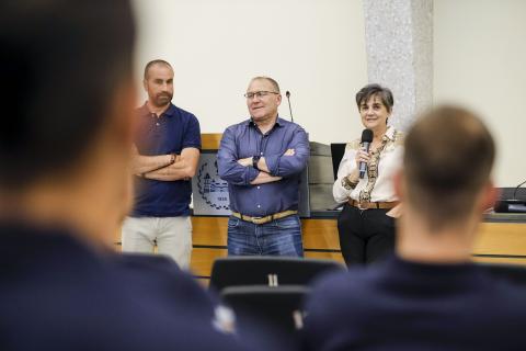 Il mister Giancarlo Camolese allena la squadra di Ateneo