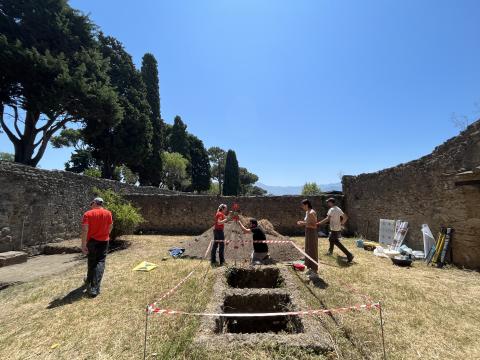 Il team al lavoro nel parco archeologico