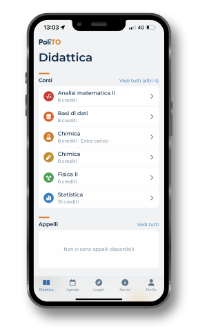 screenshot PoliTO Students app
