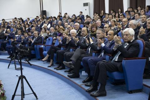 Many guests in the audience for the presidential visit