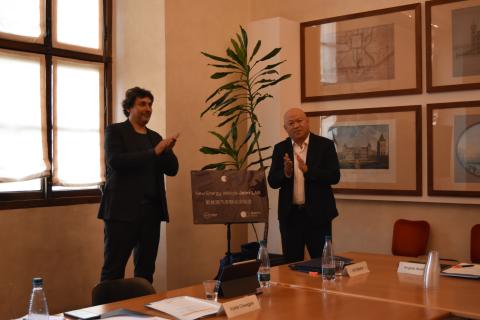 Cerimonia di svelamento della targa del Joint Lab al Castello del Valentino