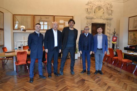Those responsible for the first project of the Framework Cooperation Agreement signed between NEVC and Politecnico in 2018