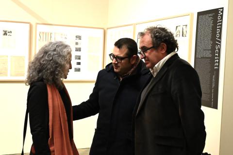 I curatori della mostra insieme al Direttore Generale del Politecnico
