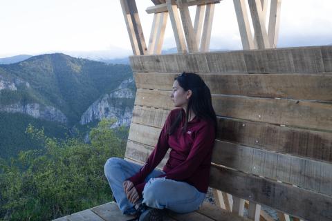 All'interno del bivacco alpino “Tetto a Biranco” 