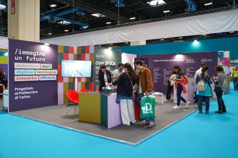 Lo stand del Politecnico presso il Padiglione 3 di Lingotto Fiere