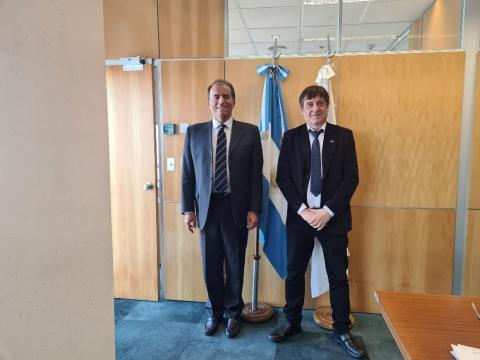 Il professor Zanino con Daniel Felipe Salamone, presidente del CONICET (il CNR argentino)