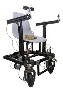 La carrozzina elettrica omnidirezionale dotata di un sistema di camere, di IMU e di Lidar 