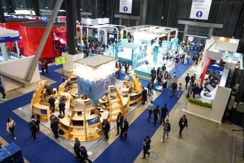 Among the exhibition stands
