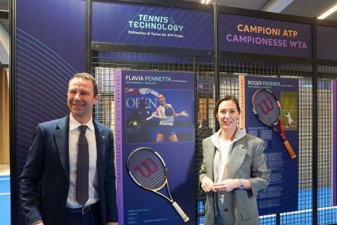 Il Rettore Corgnati e la tennista Pennetta